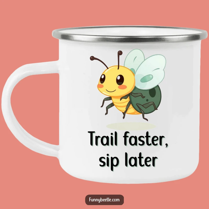Funny Buzzing Beetle Camping Mug: Energy for the Trail, Perfect Gift