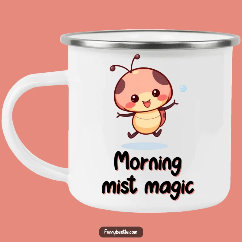 Funny Ladybug Camping Mug - Skipping Drinkware, Great Outdoor Gift!