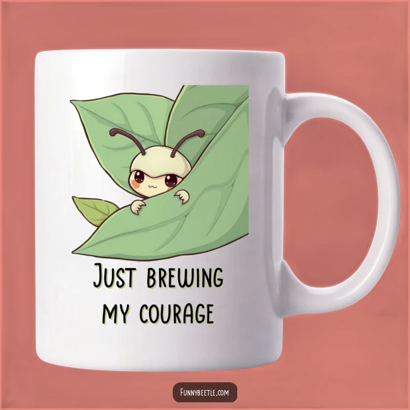 Funny Shy Beetle Mug: Peek-a-Boo Humor, Perfect Gift for Introverts