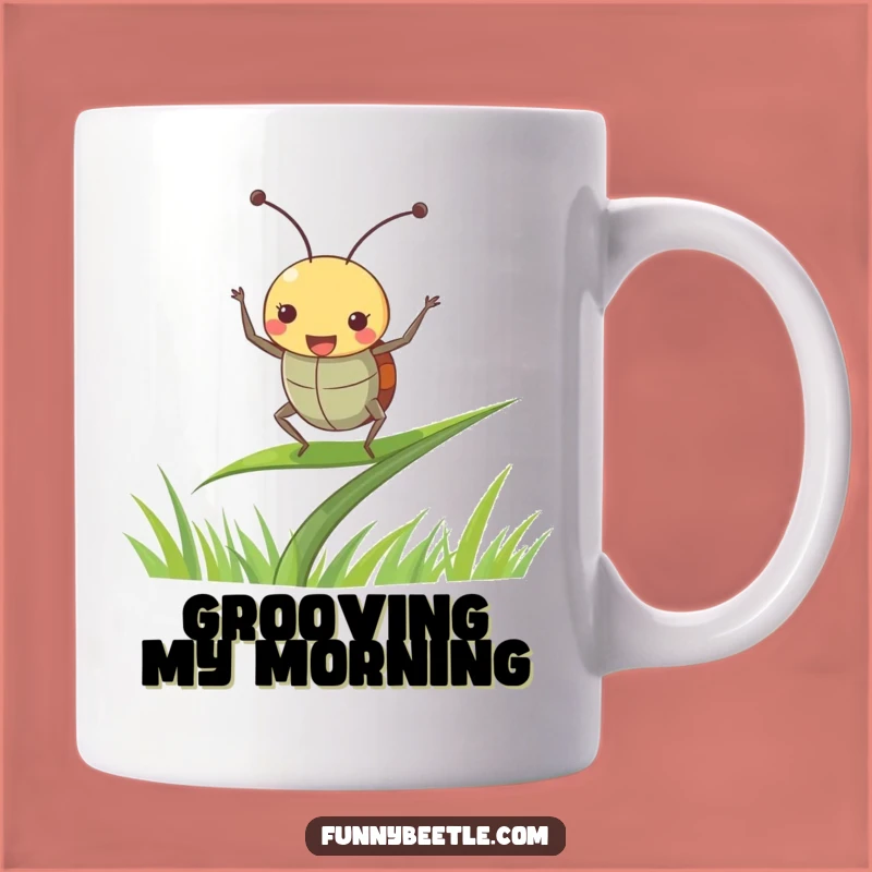 Funny Joyful Beetle Dancing Mug: Celebrate Life's Happy Moments