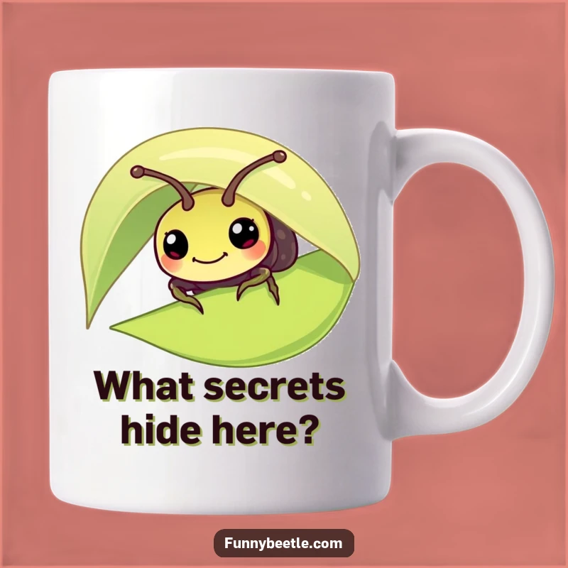 Funny Beetle Leaf Peek Mug: A Hilarious Gift for Nature Lovers