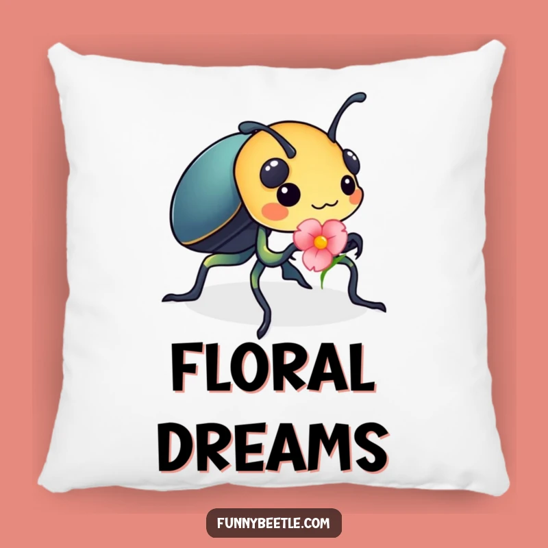 Funny Beetle Flower Petal Pillow: Comfy Support for the Busy