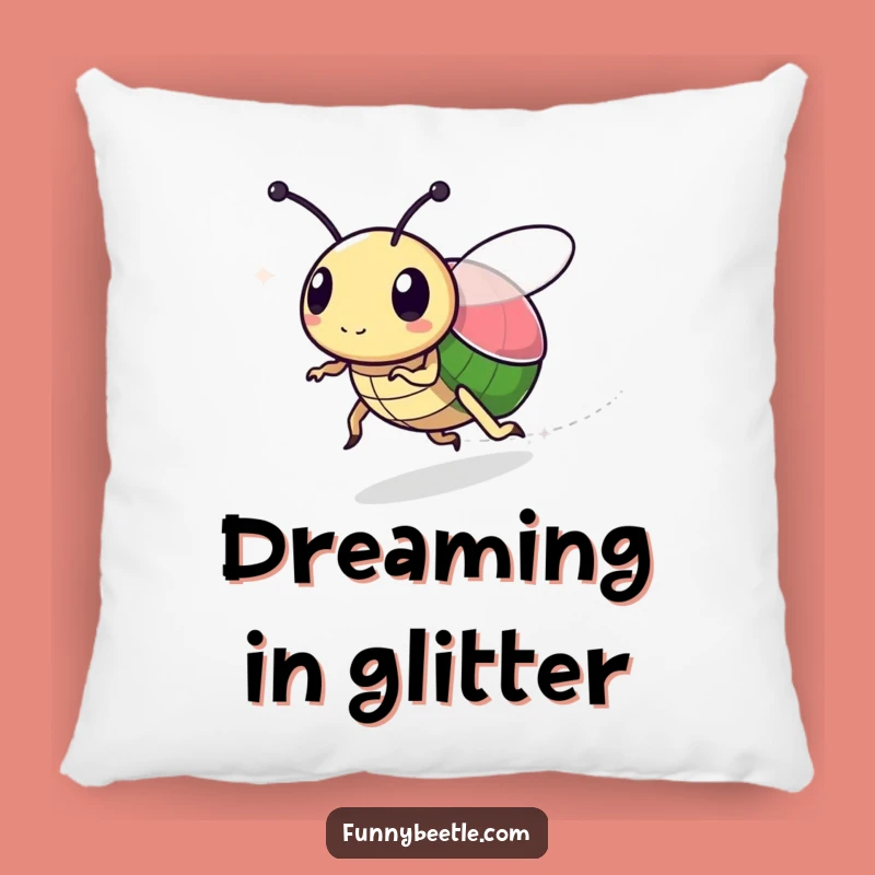 Funny Speedy Beetle Pillow: Cozy Sparkle, Ideal Comfort Gift