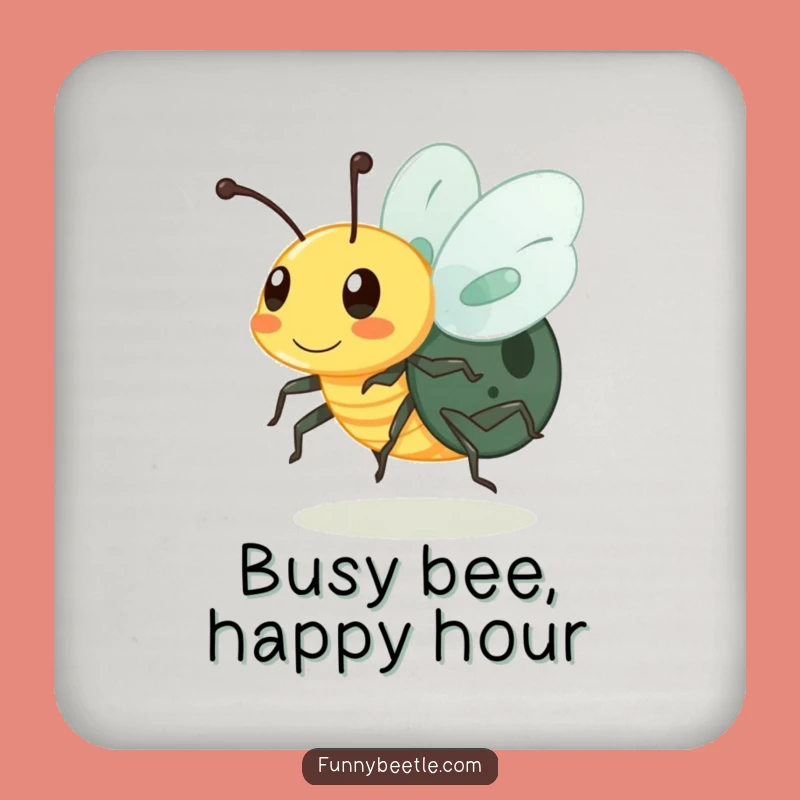 Funny Buzzing Beetle Coaster: Protect Surfaces with Speed, Perfect Gift