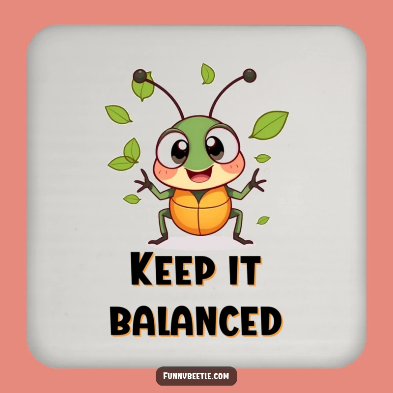 Funny Cheerful Beetle Coaster - Nature's Fun for Your Table