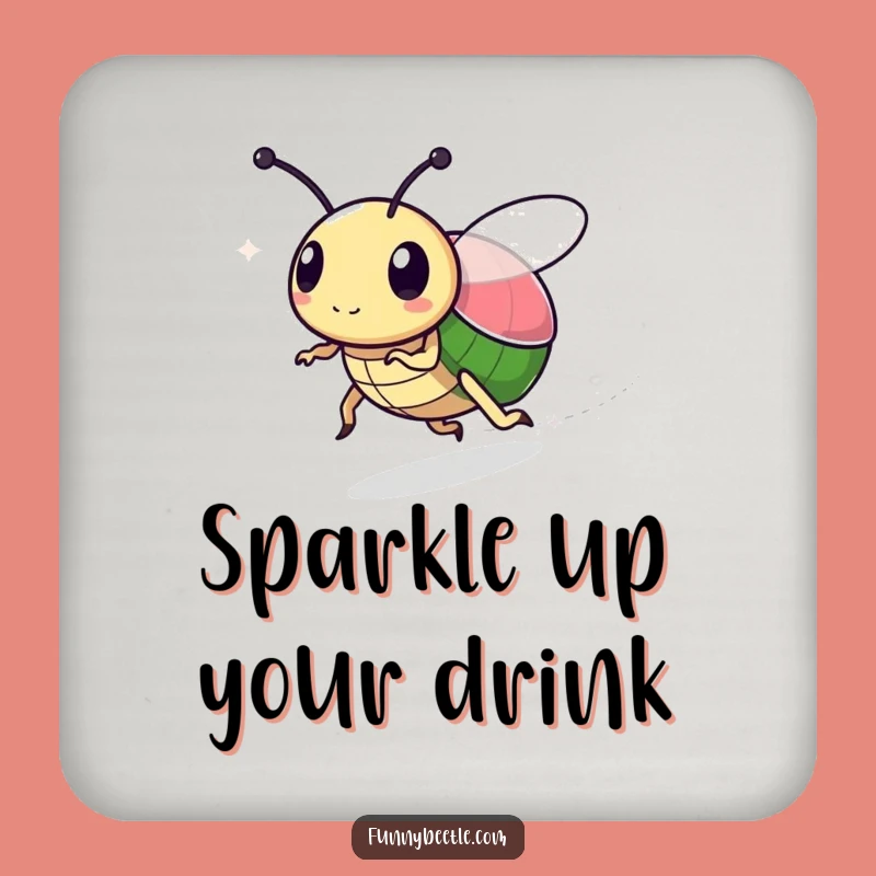 Funny Speedy Beetle Coaster: Protect Surfaces with Sparkle, Perfect Gift