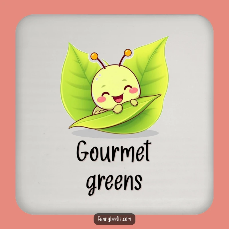 Funny Caterpillar Munching Coaster: Sip with a Smile Hilariously