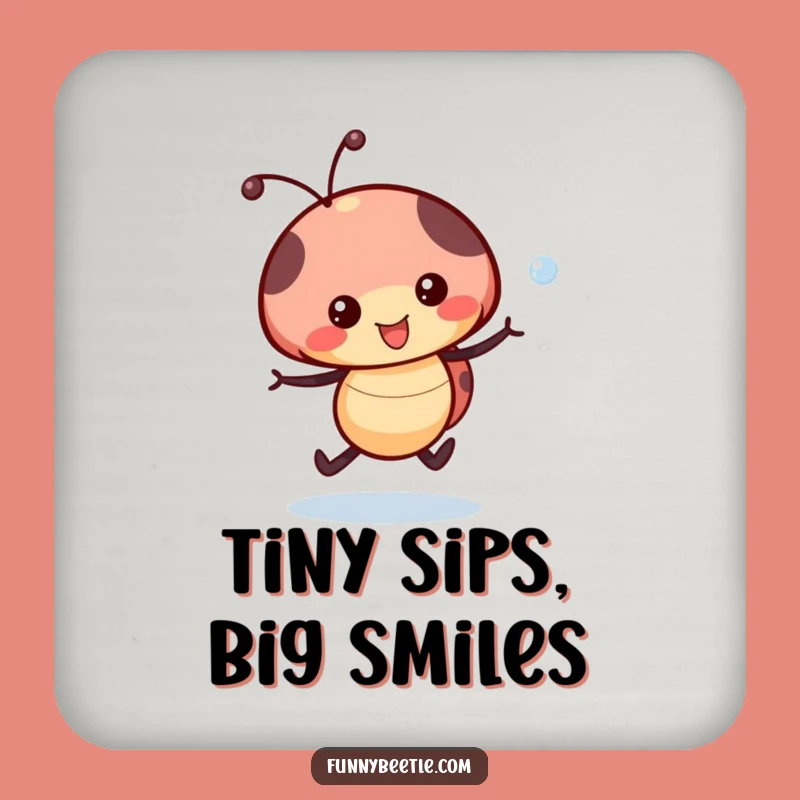 Funny Ladybug Dewdrop Coaster - Cheerful Decor, Unique Hostess Gift!
