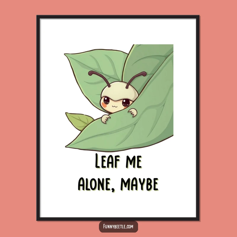 Funny Shy Beetle Poster: Gentle Observation Art, Hilarious Decor Gift