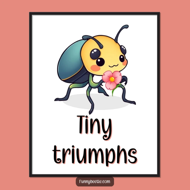 Funny Beetle Flower Petal Poster: Inspiring and Hilarious Wall Art