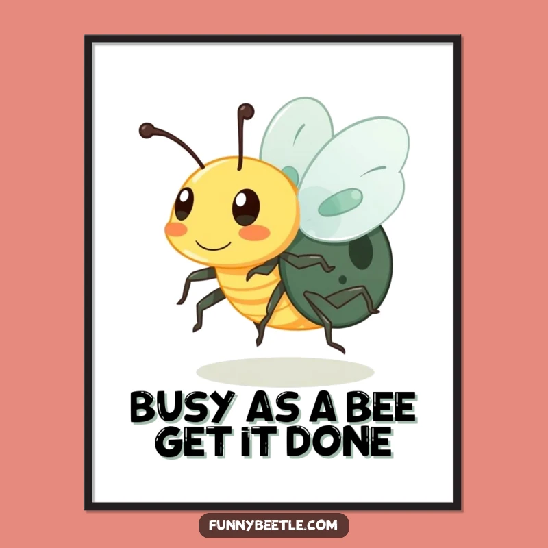 Funny Free Printable Wall Art: Busy Beetle Blur Digital Download Decor