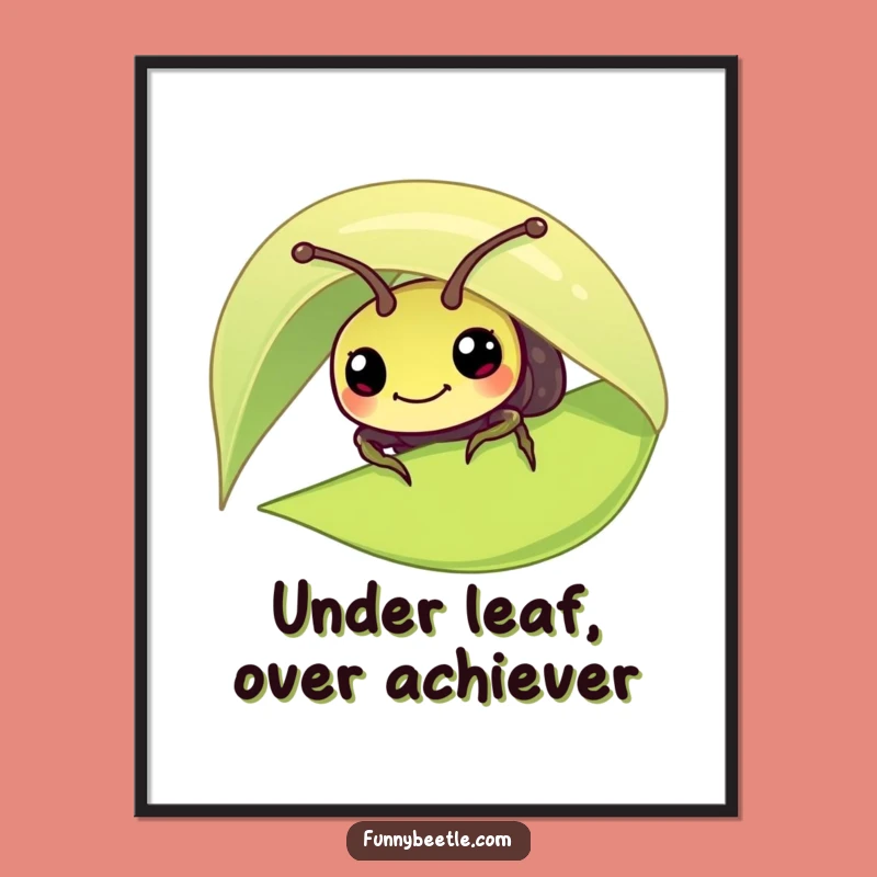 Free Printable Wall Art: Curious Beetle Peeking Funny Downloadable Decor