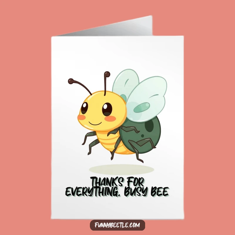 Free Printable Thank You Card: Busy Beetle Blur Digital Download