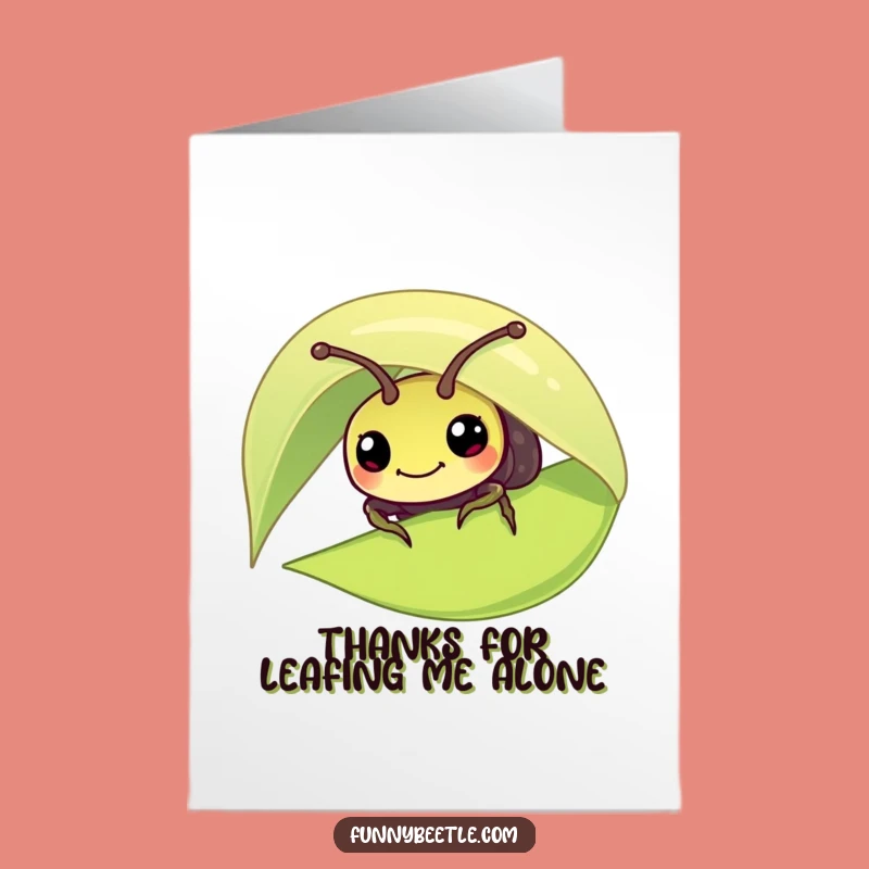 Free Printable Thank You Card: Curious Beetle Expresses Gratitude Funny Downloadable