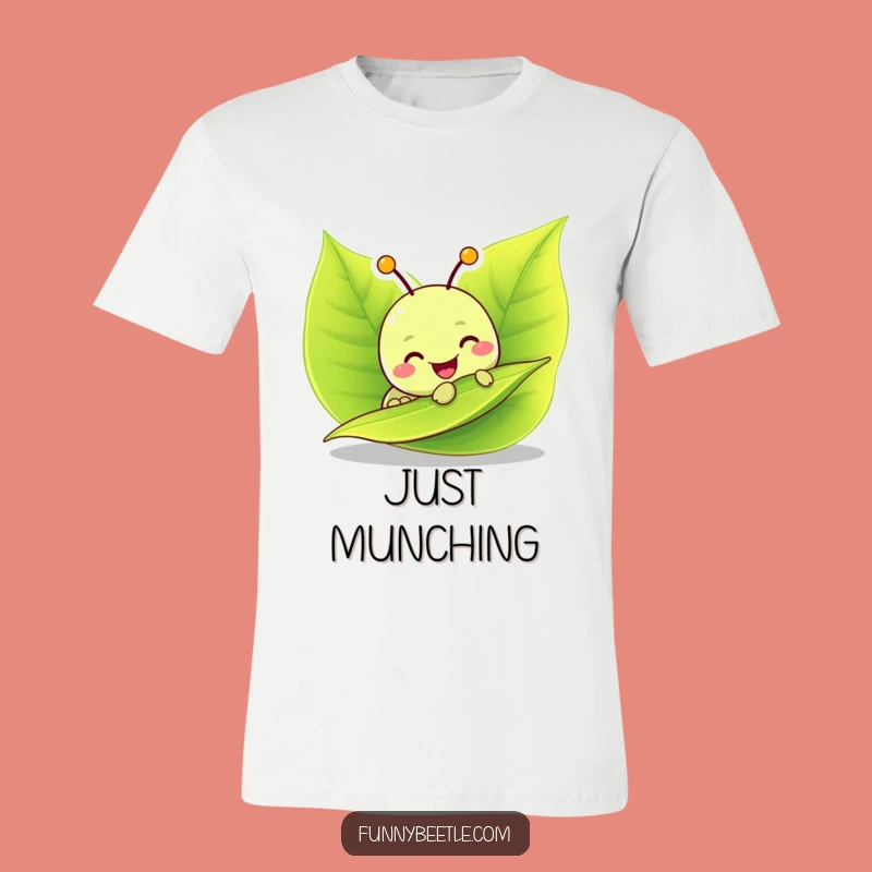 Funny Caterpillar Munching T-Shirt: Wear Your Appetite Hilariously