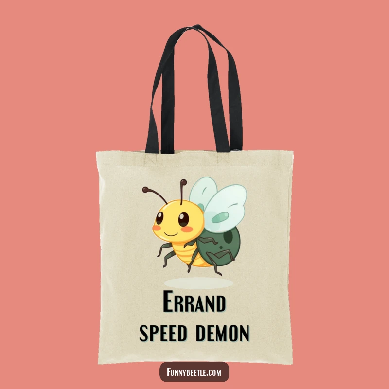 Funny Buzzing Beetle Tote Bag: Carry Your Energy, Perfect Gift