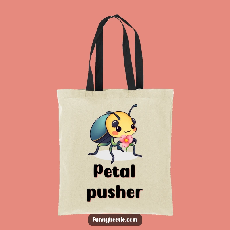 Funny Beetle Flower Petal Tote Bag: Carry Everything Hilariously